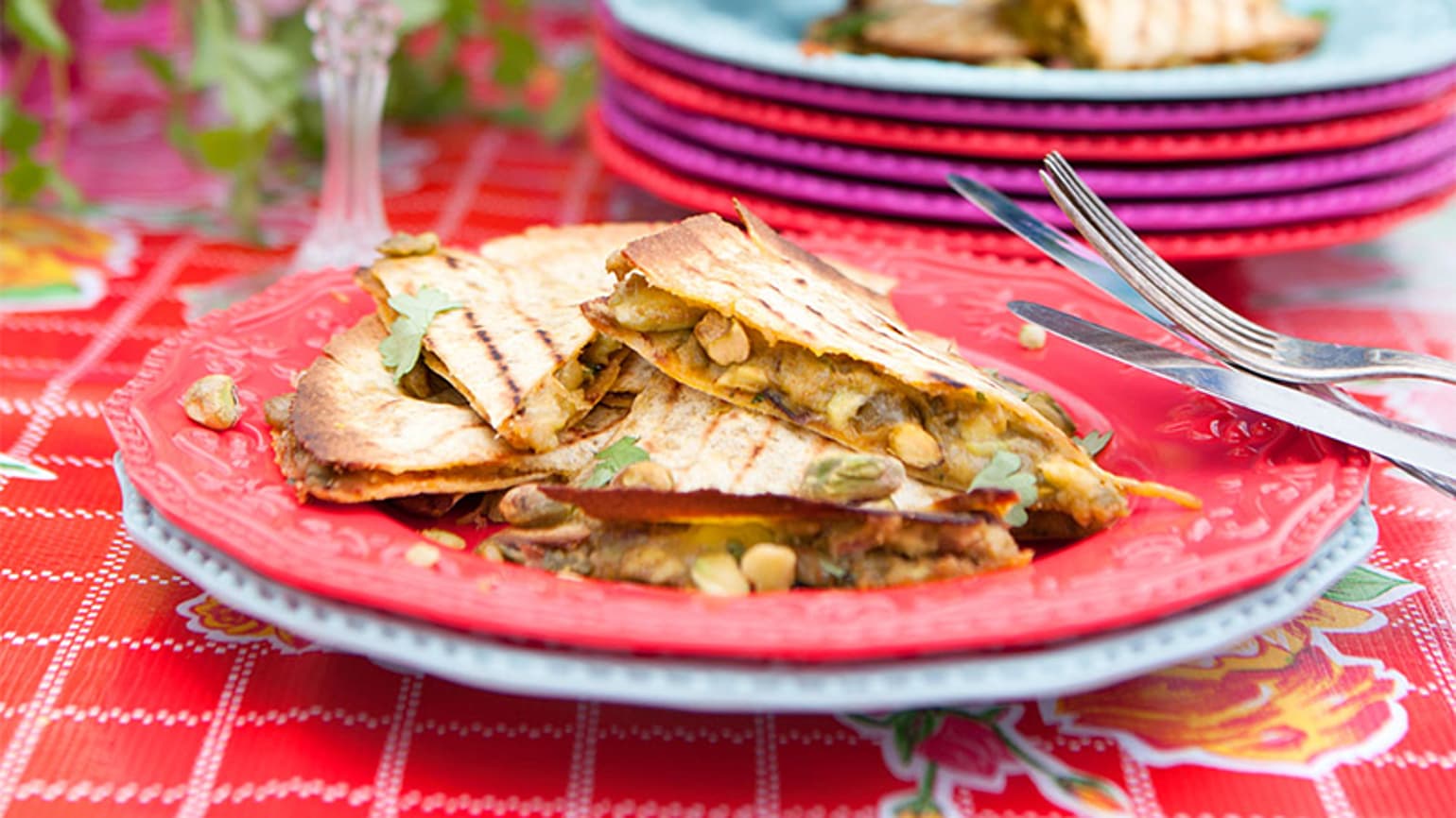 quesadillas-with-avocado-and-pistachios